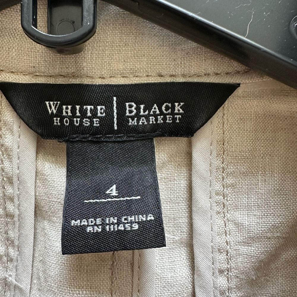 White House Black Market Cropped Linen Blazer - Picture 2 of 4